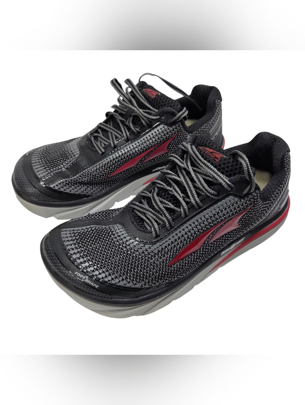 Altra Black and Gray Athletic Shoes with Maroon Accents. Size 8
